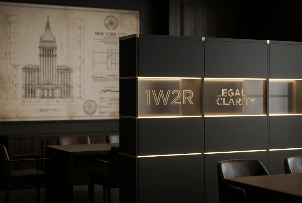 1W2R legal clarity — NYC DOB temporary wall rules 2026