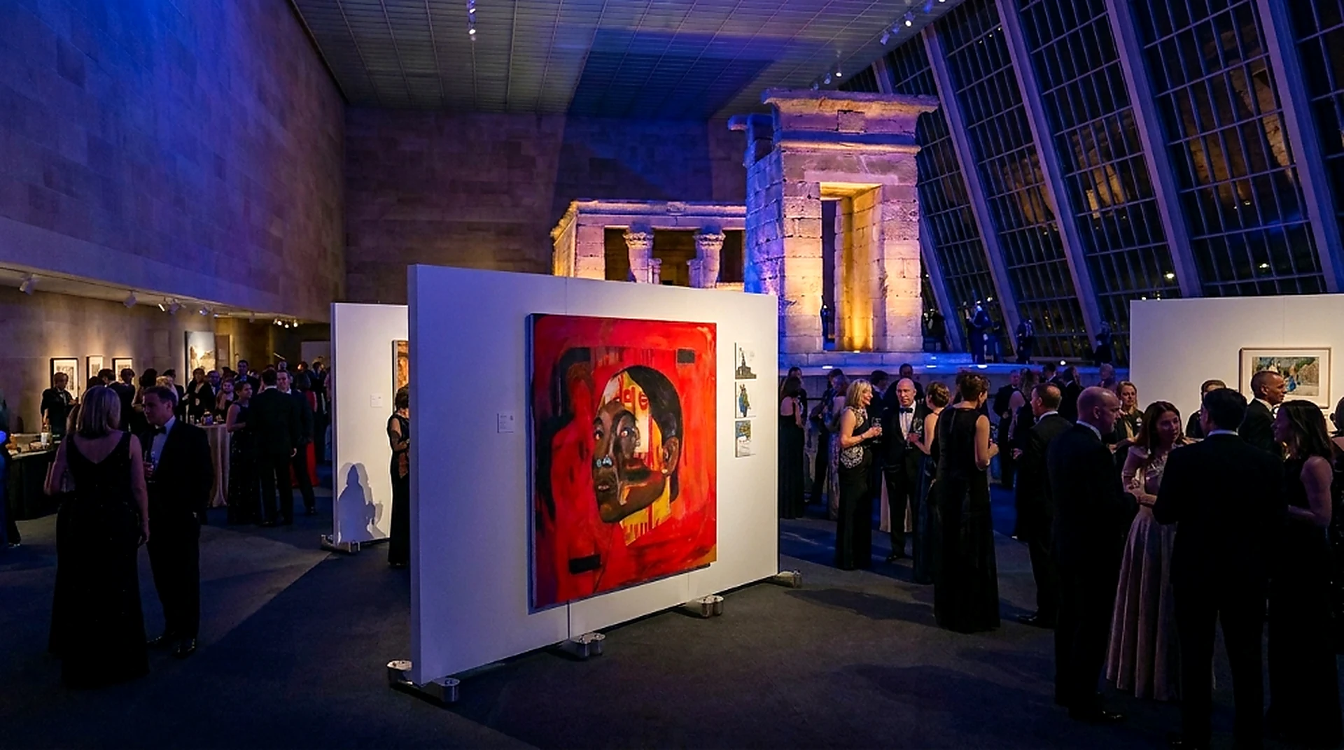 Freestanding event walls at a Met Museum gala