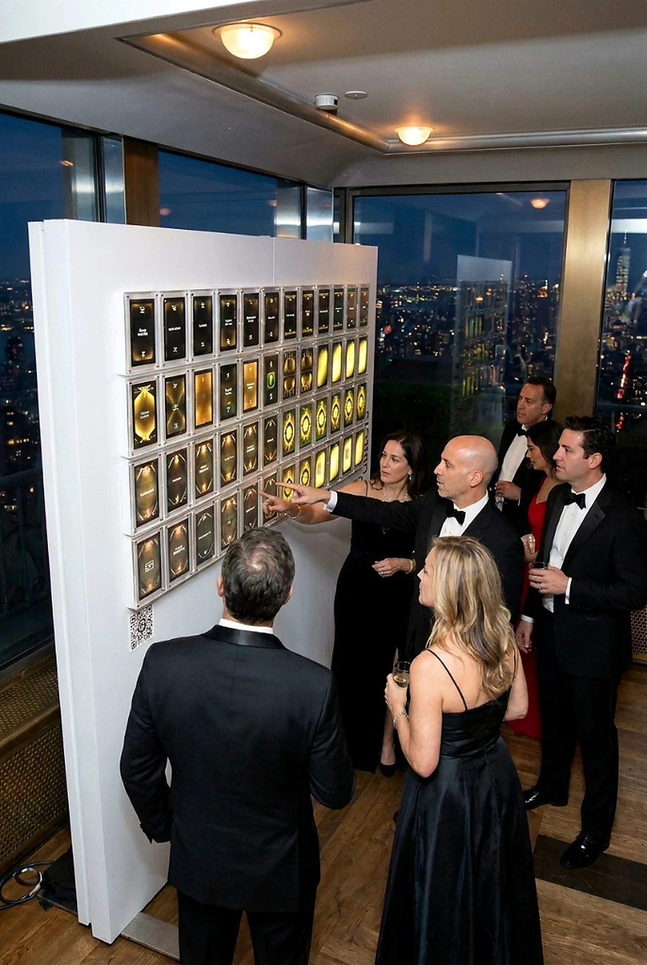 Interactive event wall installation at the Rainbow Room NYC