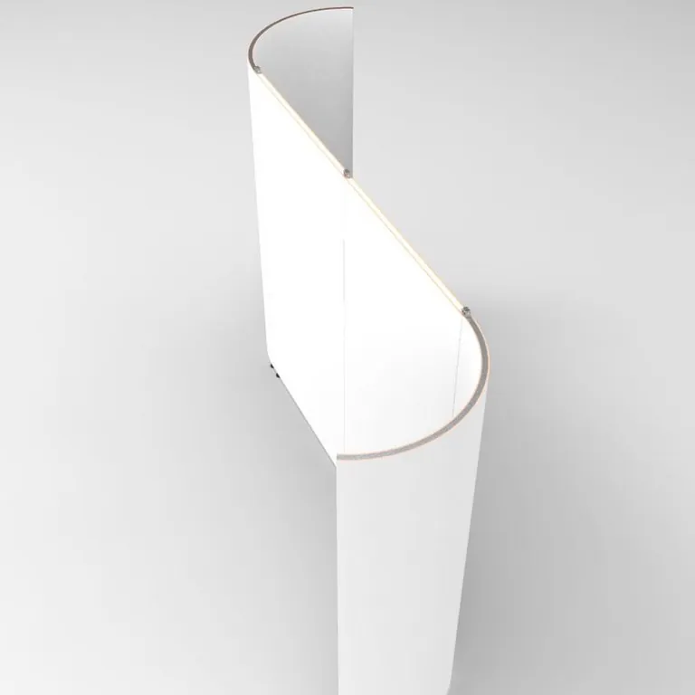 The S-Wall viewed down its length, showing both curved alcoves
